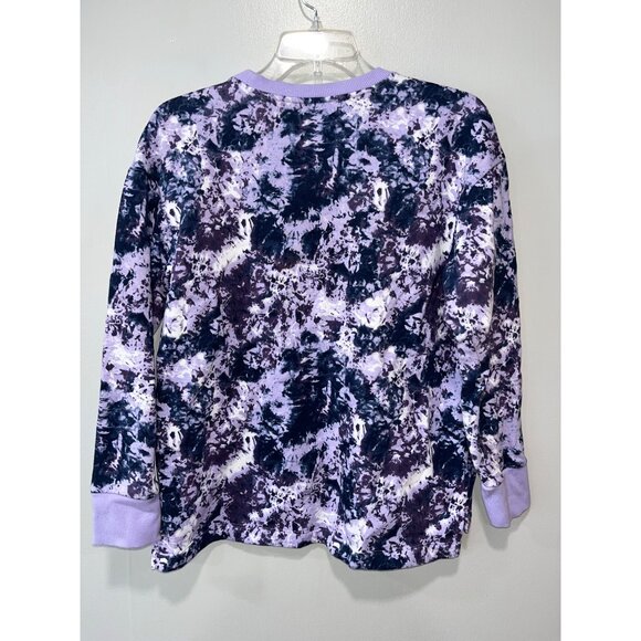 Women's Under Armour Rival Fleece Oversized Printed Sweatshirt Size XS Purple - Picture 2 of 7